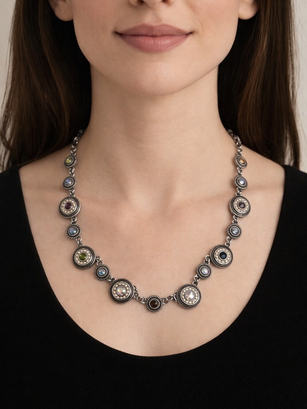 Lia Sophia Necklace Pretty Please Colorama Multicolor Crystal Statement